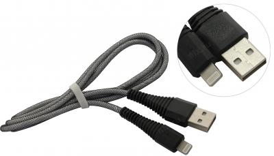 Кабель USB - Lightning 8pin, 1,0м, Smartbuy, карбон, экстрапрочный, до 2А, белый (iK-510n-2 white***
