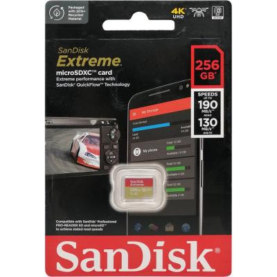 microSDXC SanDisk 256GB Class 10 Extreme A2 UHS-I U3 (190 Mb/s) (SDSQXAV-256G-GN6MN)