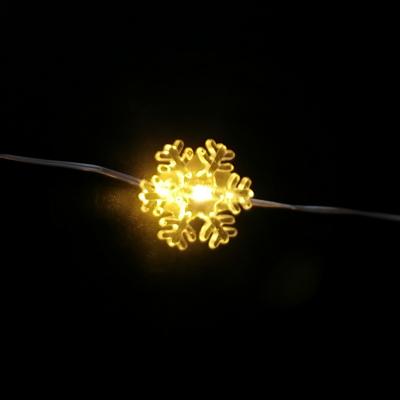 Гирлянда проволочная, 0,9м, 10LED, тепл. снежинка, 2CR2032, Luca String Light /87412/