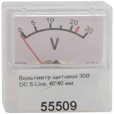 Вольтметр щитовой 30В DC S-Line, 40*40 мм 