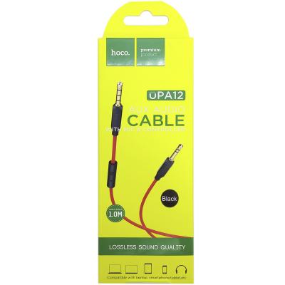 Jack 3,5mm - Jack 3,5mm 1,0м stereo HOCO UPA12 Series (with Mic), черный
