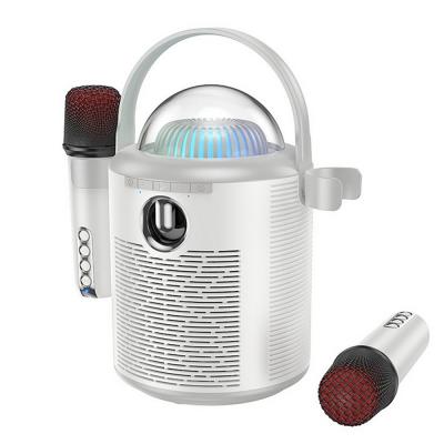 Активная колонка HOCO BS59 (FM/AUX/USB/BT) с 2-мя микрофонами, серый