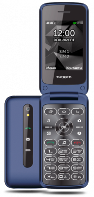 Мобильный телефон teXet TM-408 раскладушка, синий