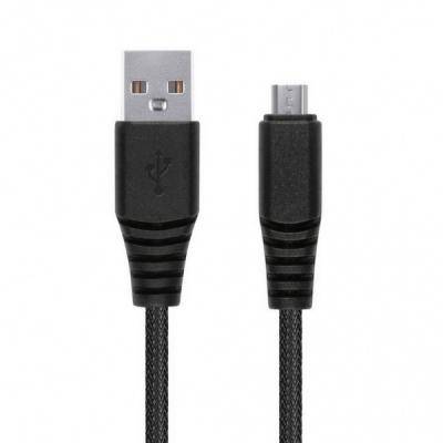 Кабель USB - micro USB, 2,0м, Smartbuy, карбон, экстрапрочный, до 2А, черный (iK-20n-2 black)