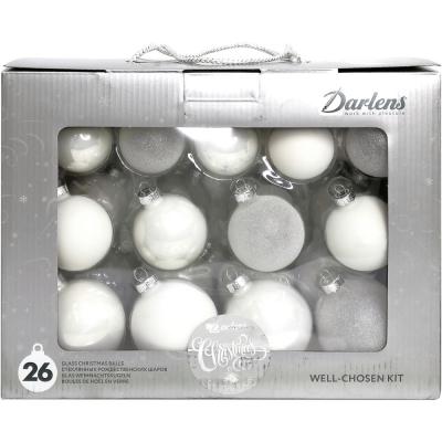 Игрушка ёлочная, уп.26шт. серебро, Darlens DL-DRL02334