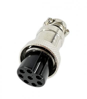 MIC16 (GX16) гнездо 8pin, на кабель (7А, 125В)
