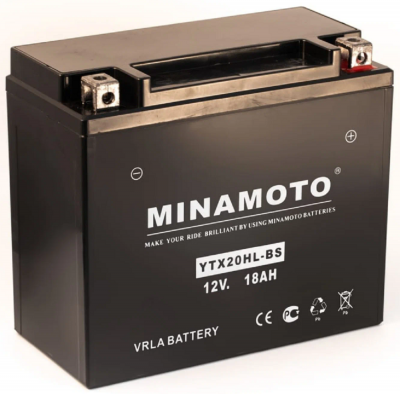 Аккумулятор 12V 18Ah MINAMOTO YTX20HL-BS (175x86x155)