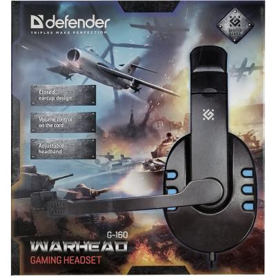 Игровая гарнитура DEFENDER Warhead G-160, черный/синий