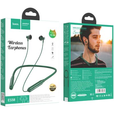 Беспроводные наушники HOCO ES58 Sound tide, Bluetooth, спортивная, темно-зеленый