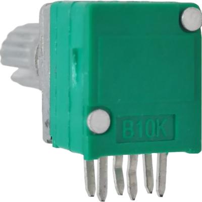 Резистор переменный 6pin, 10K, (10*10*11 мм, резьба М7, Вал d-6 мм) /30483
