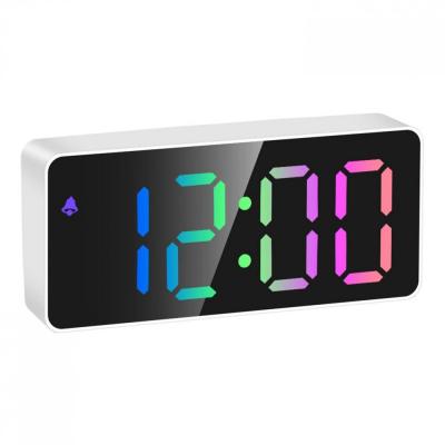 Часы OT-CLT09, RGB символы, будильник, температура, дата, белые
