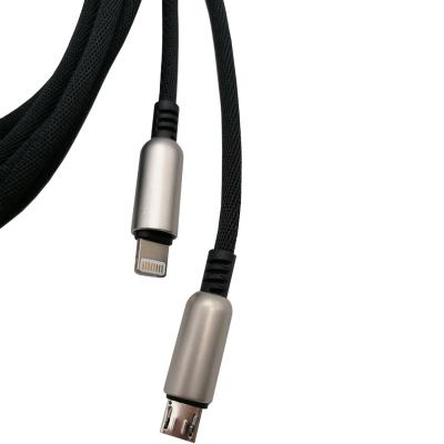 Кабель 2 в 1 USB - Lightning 8pin+micro USB, 1,5м, HOCO U17 Series, черный
