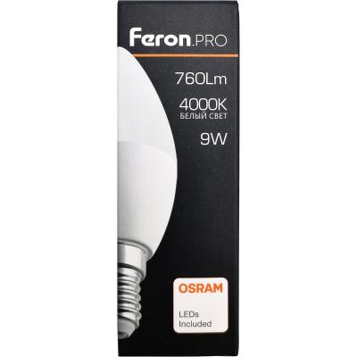 LED лампа C37/09W/4000/E14, Feron.PRO /38060/***