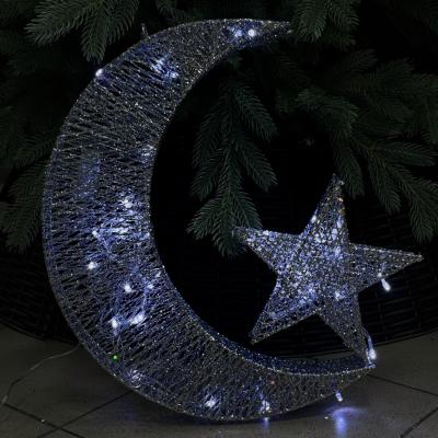Новогодний светящ. Полумесяц 40см 9318-4 серебро