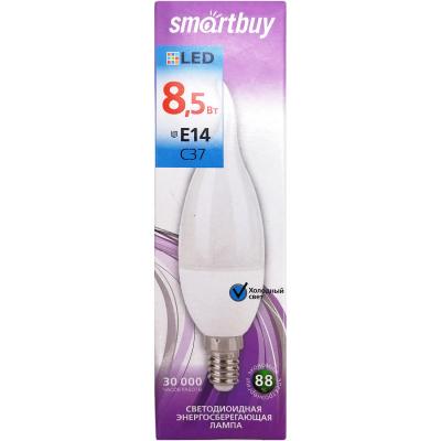 LED лампа Свеча на ветру мат. C37Can/8,5W/6000/E14, Smartbuy**