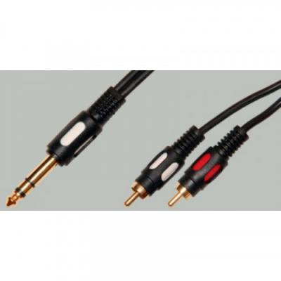 Jack 6,3mm - 2RCA 3,0м, стерео