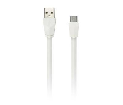 Кабель USB - micro USB, 1,0м, Smartbuy, плоский, белый (iK-12r white)