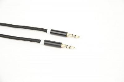 Jack 3,5mm - Jack 3,5mm 1,0м, ACV AC12-3511B, черный, нейлоновая оплётка