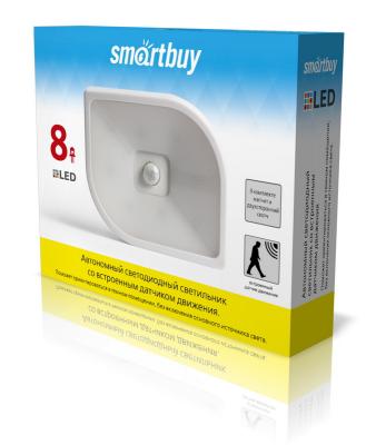 Светильник Smartbuy 8 LED 4AAA, датчик движения и света, белый (SBF-11-K)