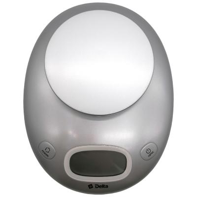 Весы кухонные DELTA KCE-34 (электронные, чаша, 5кг, 2*AAA) серебро