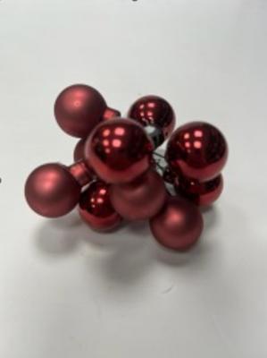 Игрушка ёлочная, СВЯЗКА 10шт шары, 2см, бордовый box24 /89870/