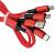 Кабель 3 в 1 USB -  Lightning 8pin+micro USB+Type C, 1,0м, BOROFONE BX50, красный