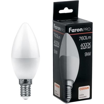 LED лампа C37/09W/6400/E14, Feron.PRO /38061/***