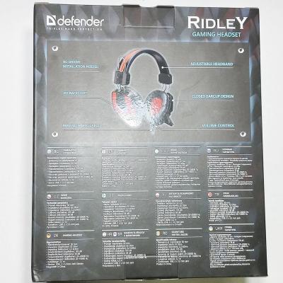 Наушники-гарнитура DEFENDER/REDRAGON Ridley, игровая, красный + черный, кабель 2,2 м