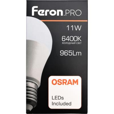 LED лампа A60/11W/6400/E27, Feron.PRO /38031/***
