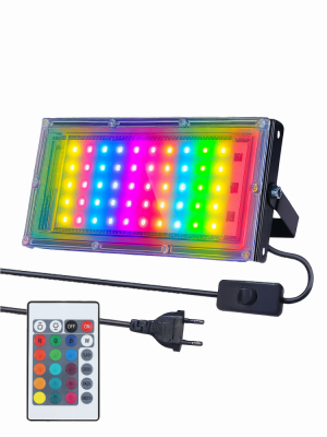 LED прожектор 50W, RGB, IP65, 220V, пульт ДУ, OG-LDP49C