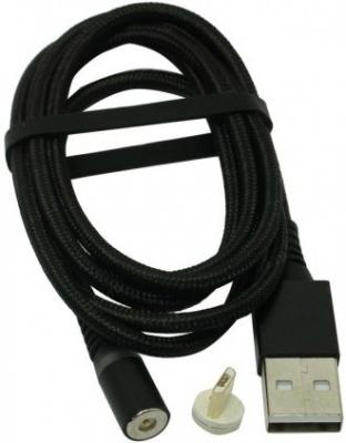 Кабель USB - micro USB, 1,0м, Smartbuy, магнитный штекер, до 2А, черный (iK-10mt-2)