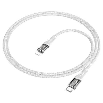 Кабель Type C - Lightning 8pin, 1,2м, HOCO U111 Transparent Discovery Edition, PD 20W, серый 