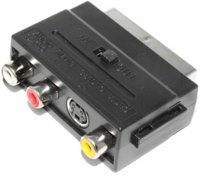Переходник SCART / 3RCA / SVHS, с переключателем, APP-180