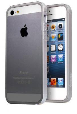 Бампер iPhone 5/5S, Smartbuy Satin, черный (SBC-SatinBiP5S-K)