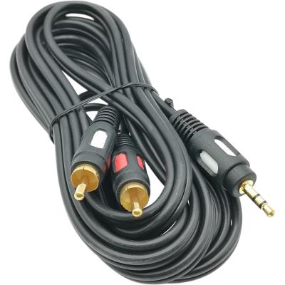 Jack3,5 - 2RCA, 3,0м, (пластик-золото) D2x3,2мм