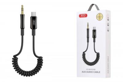 Jack 3,5mm - TYPE-C 1,0м, XO NB R255B, витой, черный