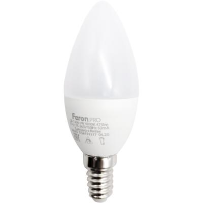 LED лампа C37/06W/4000/E14, Feron.PRO /38045/***