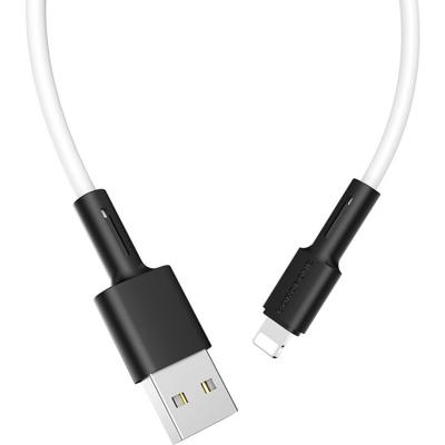 Кабель USB - Lightning 8pin, 1,0м, BOROFONE BX31 Soft silicone, силикон, белый