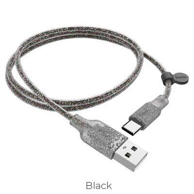 Кабель USB - micro USB, 1,2м, HOCO U73 Star galaxy, черный