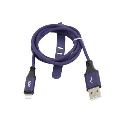 Кабель USB - Lightning 8pin, 1,0м, ACV USB-LD1BU 2.4A, нейлон, синий