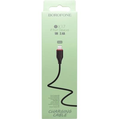 Кабель USB - Lightning 8pin, 1,0м, BOROFONE BX17, черный