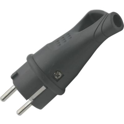 Вилка угловая с кольцом с/з каучуковая 16А 230B 2P+PE (SBE-16-P08-R)