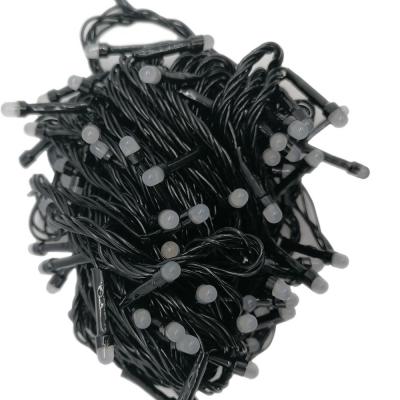 Гирлянда рисинка, 9м, 200LED, синий, черный провод 