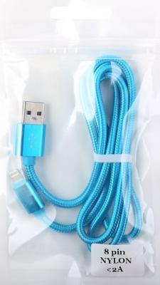 Кабель USB - Lightning 8pin, 1,0м, Smartbuy, нейлон, <2A, синий (iK-512nn blue)***