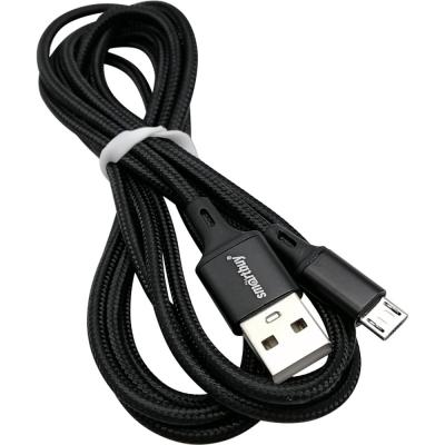 Кабель USB - micro USB, 2,0м, SmartBuy S14, 3A, нейлон, черный (iK-22-S14b)