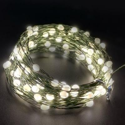 Гирлянда провол. 15м, 150LED, т.бел. капли макро, 8 функций, Luca String Light /87633/