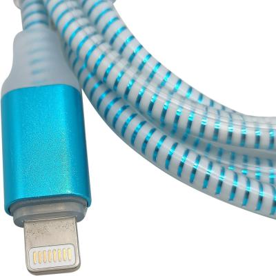 Кабель USB - Lightning 8pin, 1,0м, Smartbuy, индикац.заряда, синий (iK-512ss blue)***