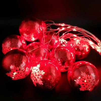 Гирлянда бахрома, 3м/0.3.м, LED, 10шт, ШАРЫ, проволока красная