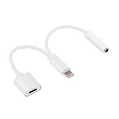 Переходник Lightning - 3.5 mm jack (F), с доп. питанием, Gembird CCA-LM3.5F-02-W, белый