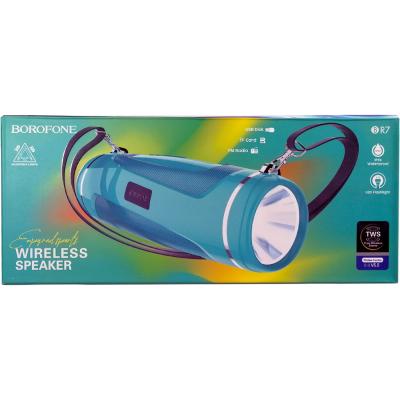 Активная колонка BOROFONE BR7 (FM/AUX/USB/microSD/BT/TWS/фонарь), бирюза***